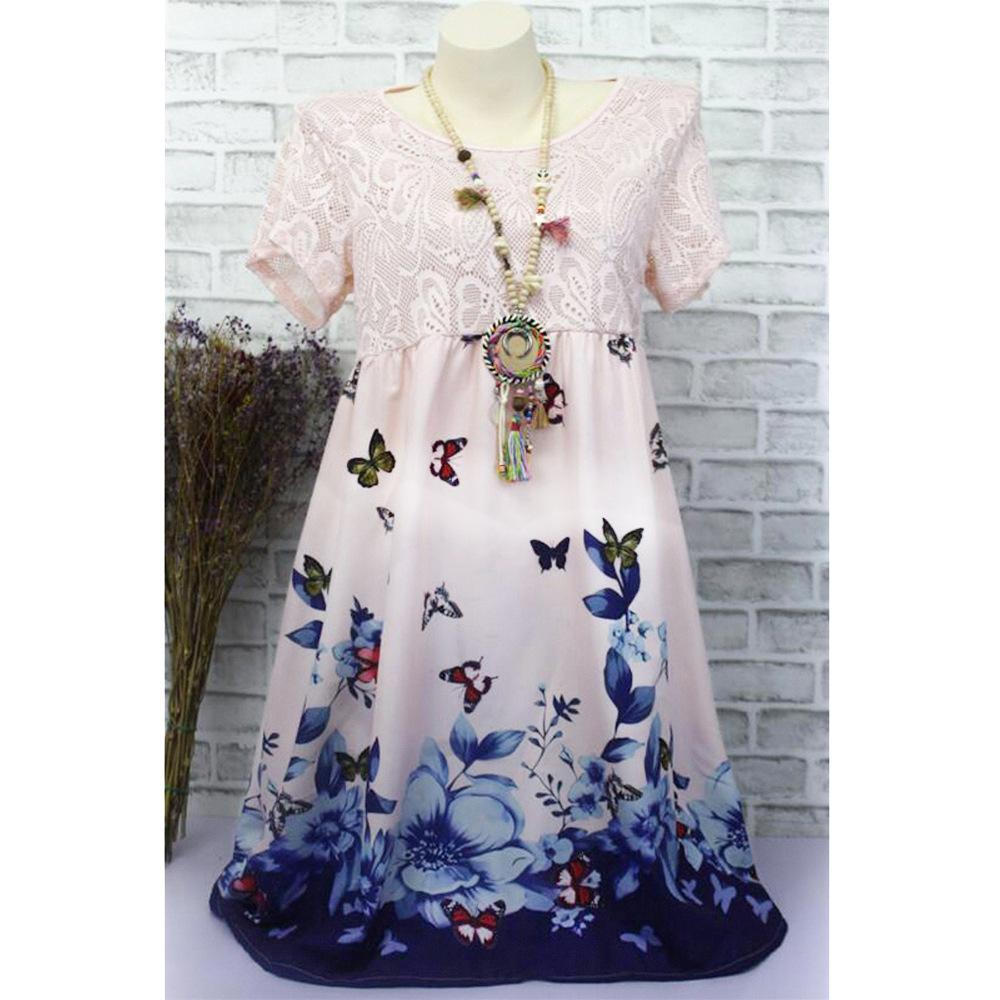 Precioso vestido de encaje con estampado de mariposas