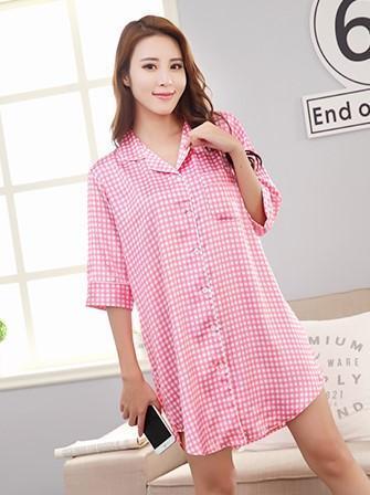 Silky Sleep Shirt with Piped Trim