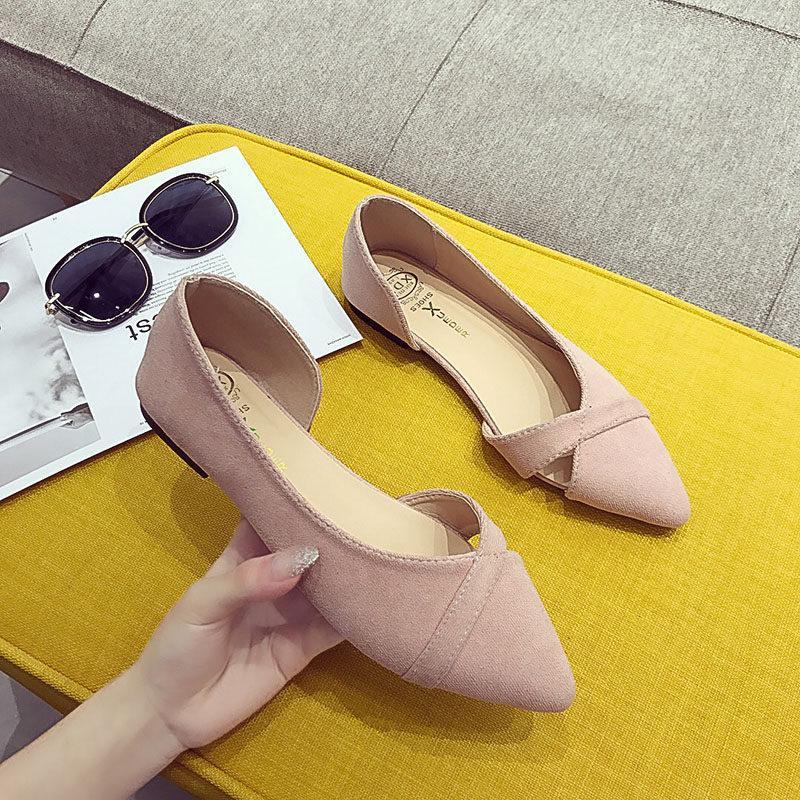 Soft suede d'orsay balet flat