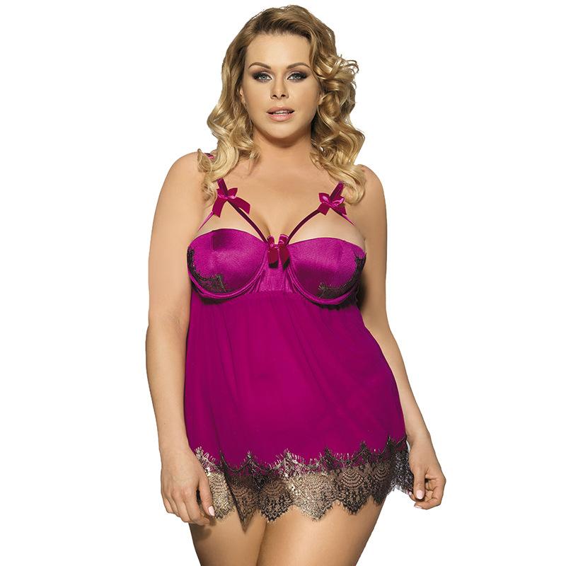 Plus Size Black & Pink Flirty Dress-Purple-Theone Apparel
