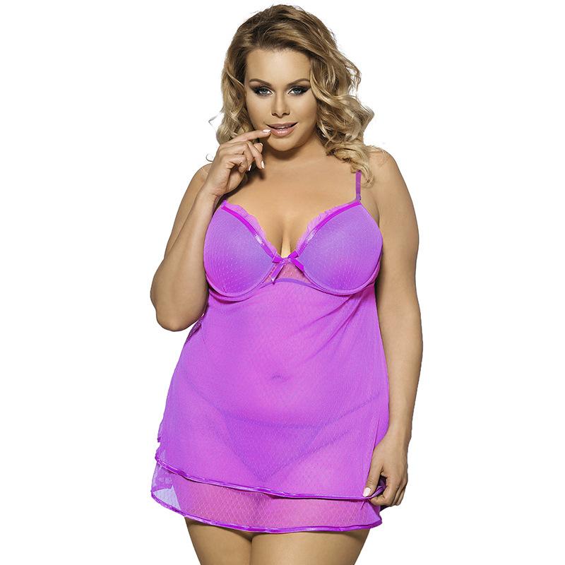Plus Size Neon Nightlife Sheer Layered Dress-Purple-Theone Apparel