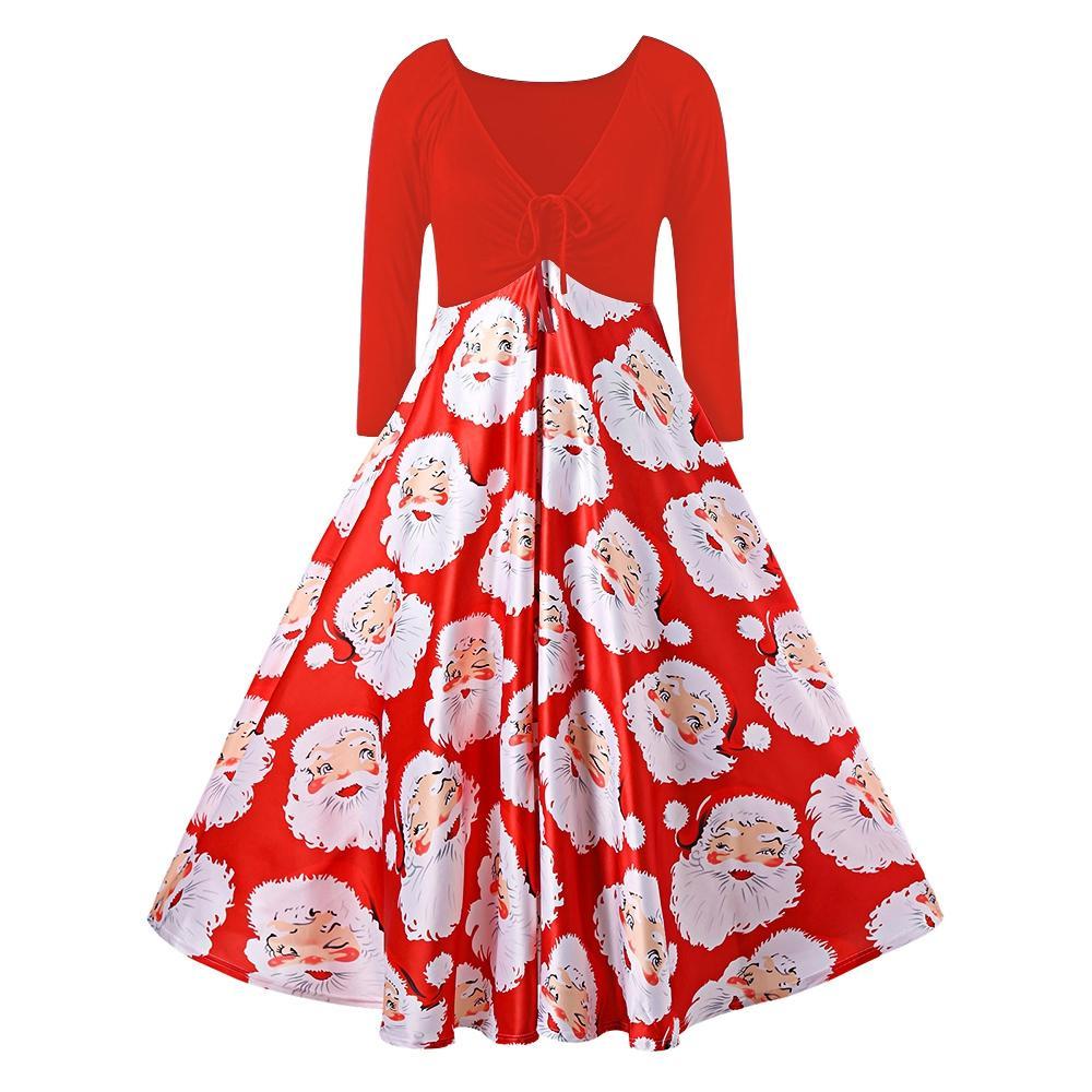 Plus Size Santa Claus Midi Dress