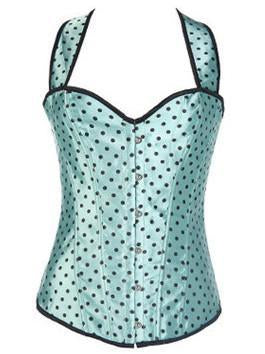 Polka Dot Corset Top-Baby Blue-Theone Apparel