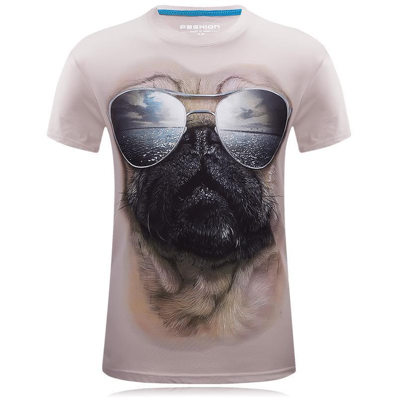 Mops met tinten dwaze gezicht shirt