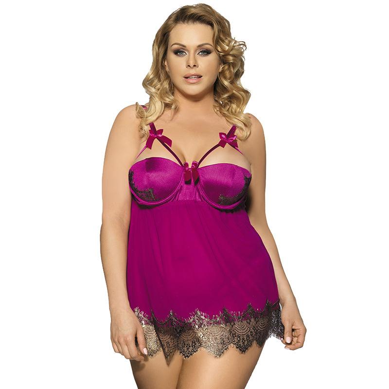 Robe babydoll arcs et dentelle de taille plus