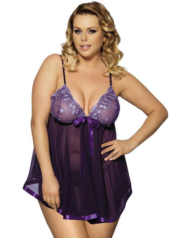 Ensemble de babydoll de lingerie de taille plus