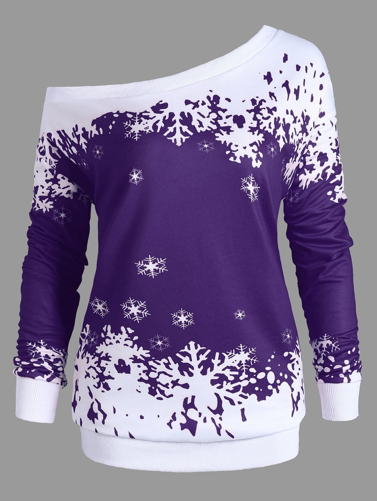 Sudadera Snowflake One Shoulder Plus Size