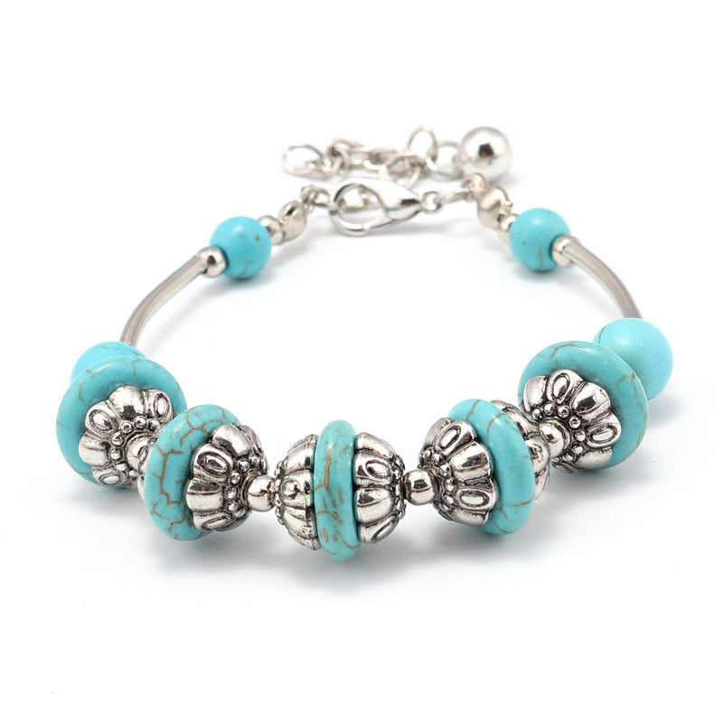 Rainbow Sphere Metal Beaded Bracelet-Blue-Theone Apparel