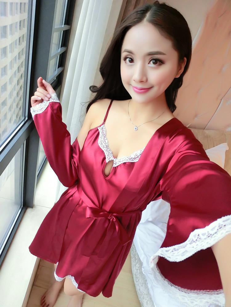 Keyhole Nightie Lingerie Robe Set