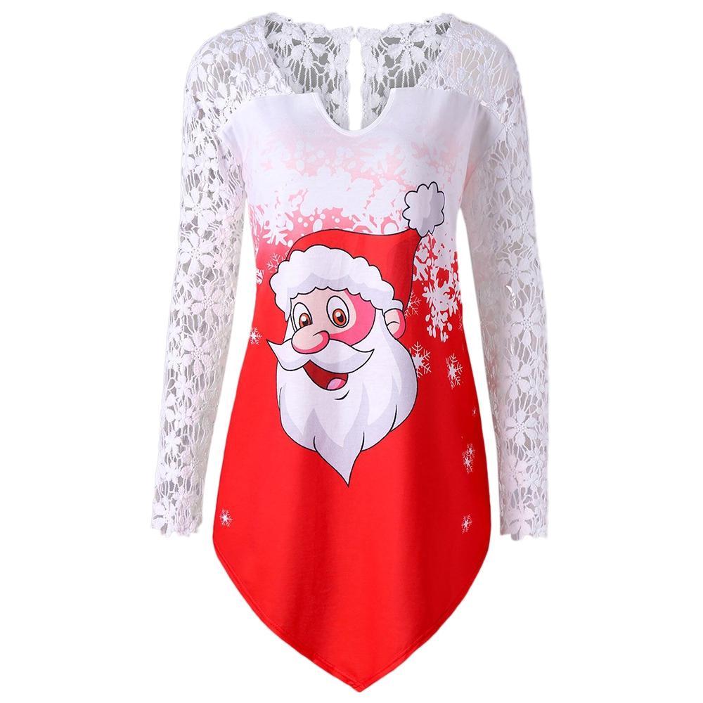 Shirt natalizio di Babbo Natale taglie forti