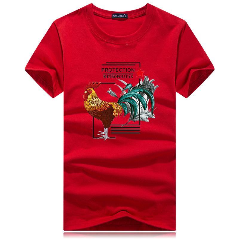 Rooster belast met korte mouwen T -shirt