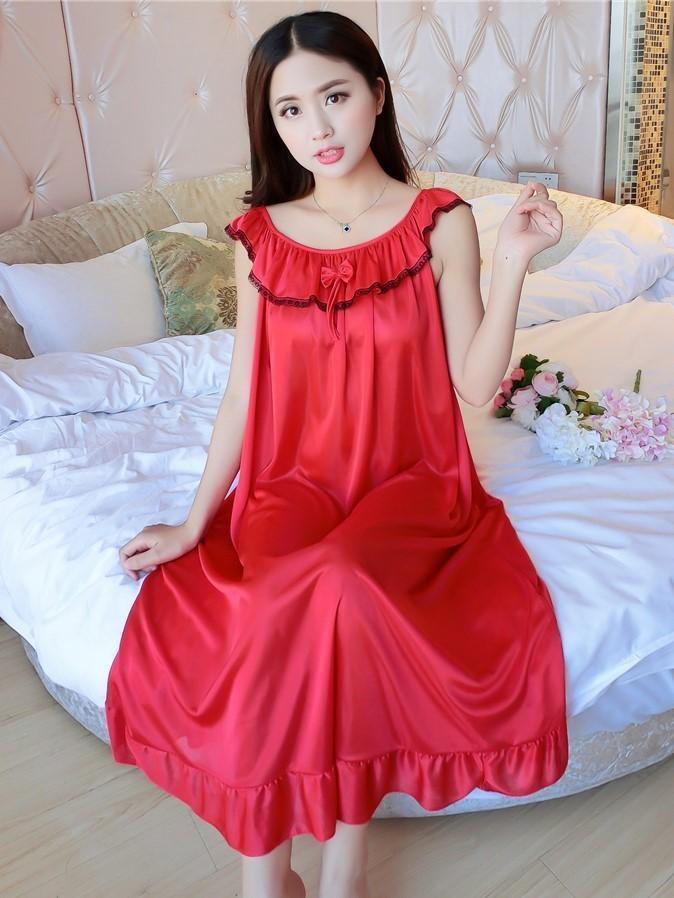 Ruffled Sleeveless Nightie Dress