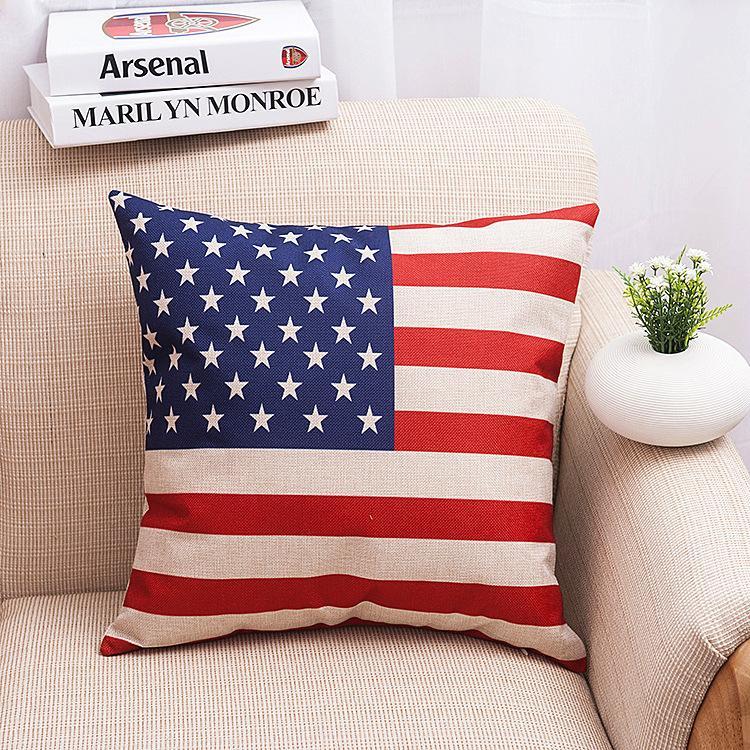 Penutup bantal patriotik putih dan biru