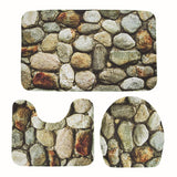 Rochas e conjunto de tapete de banho de pedra