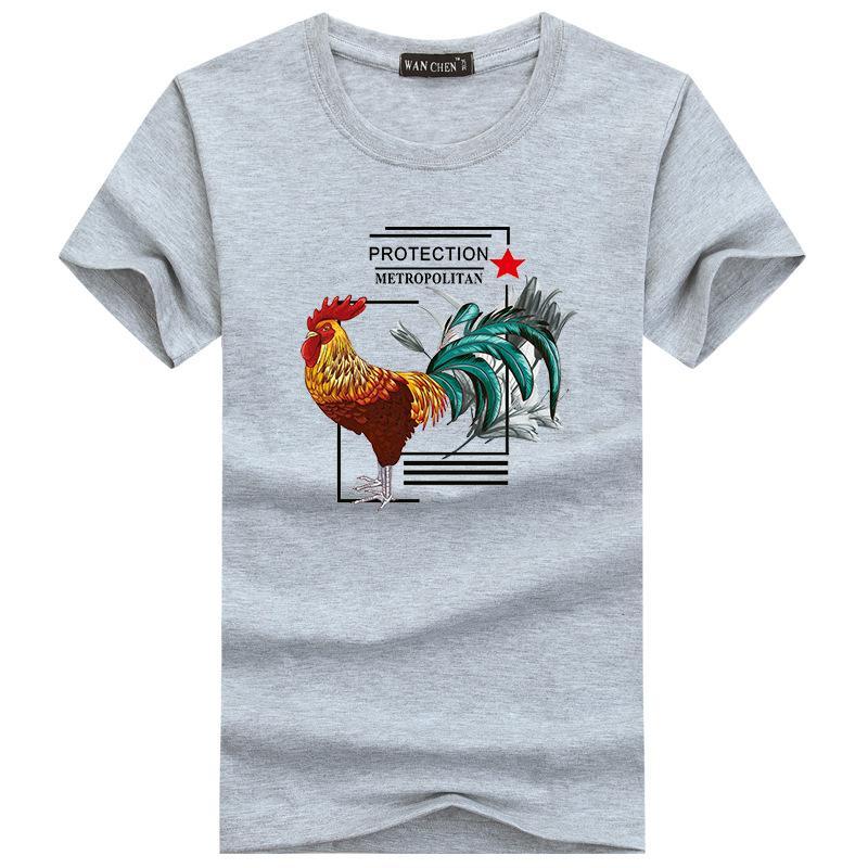 Rooster in Charge Short Sleeve Tee-Gray-Theone Apparel