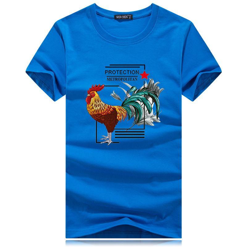 Rooster in Charge Short Sleeve Tee-Lake Blue-Theone Apparel