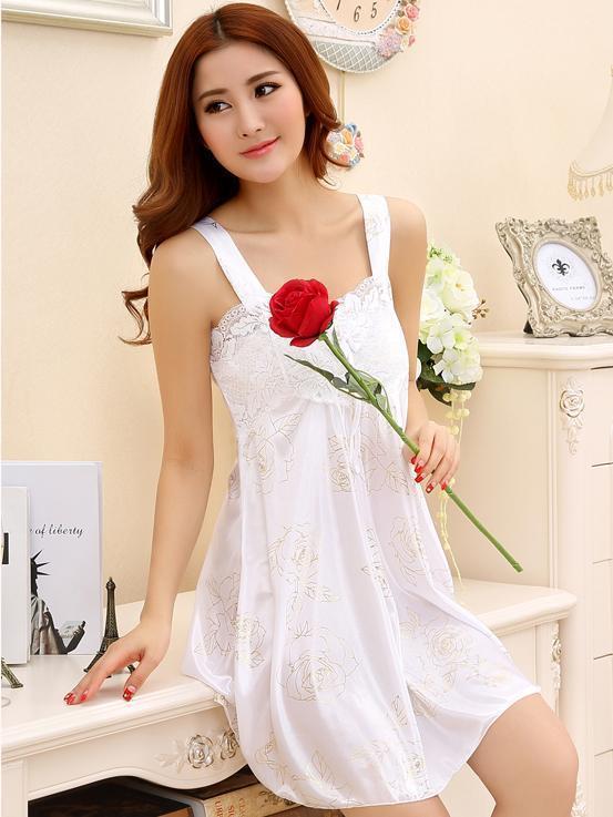 Rosy Print Lace Top Babydoll-White-Theone Apparel