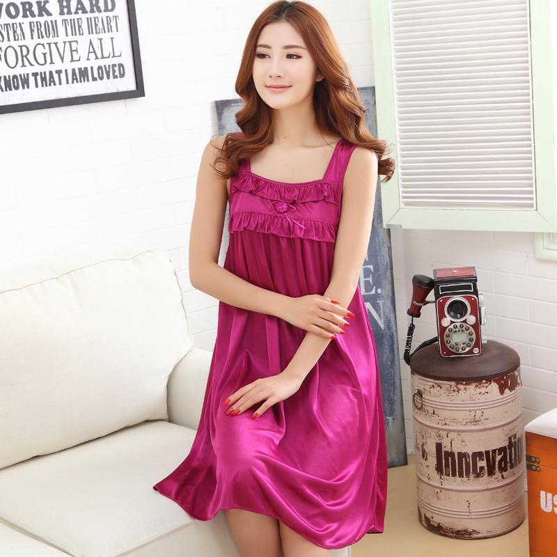 Ruffled Up Sleeveless Nightie Dress-Purple-Theone Apparel