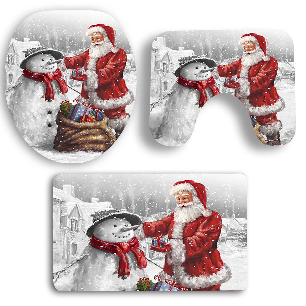 Santa Claus and Snowman Bathroom Set