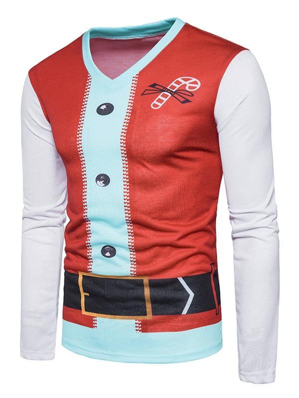 Santa Costume v Neck Neck Ugly Shirt