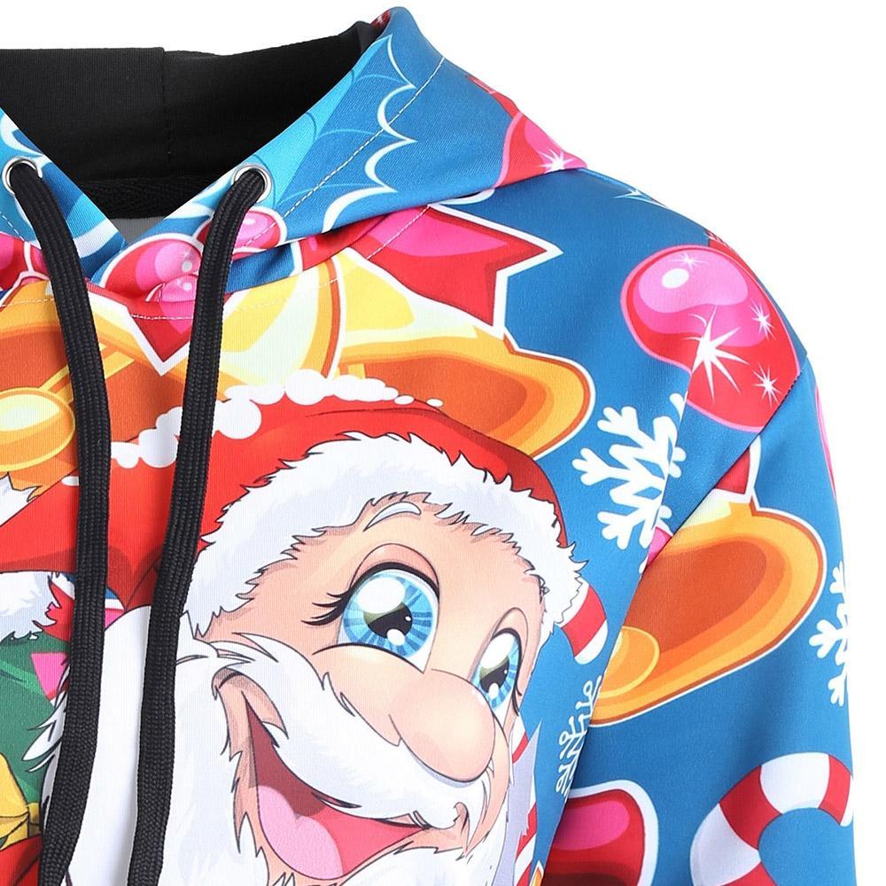 Santa and Reindeer Plus Size Hoodie