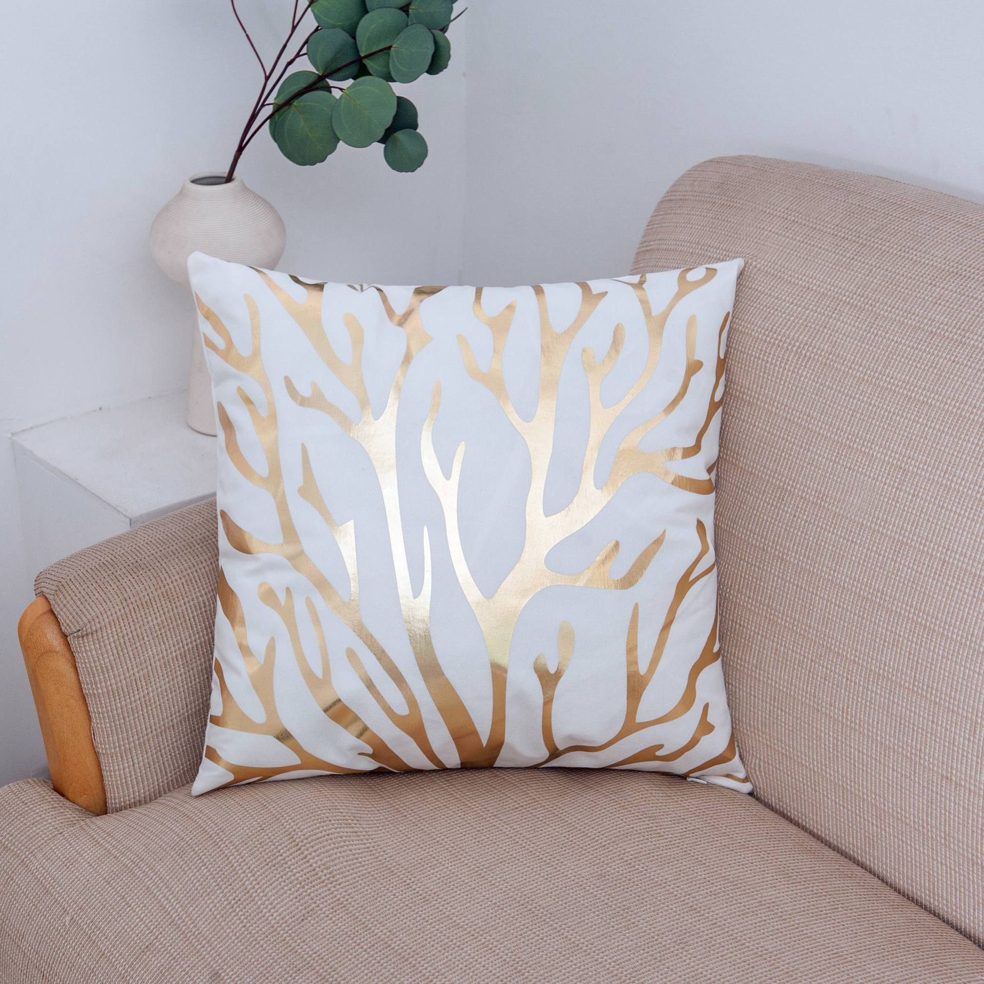 Scripted Gold Foil Pillow Covers