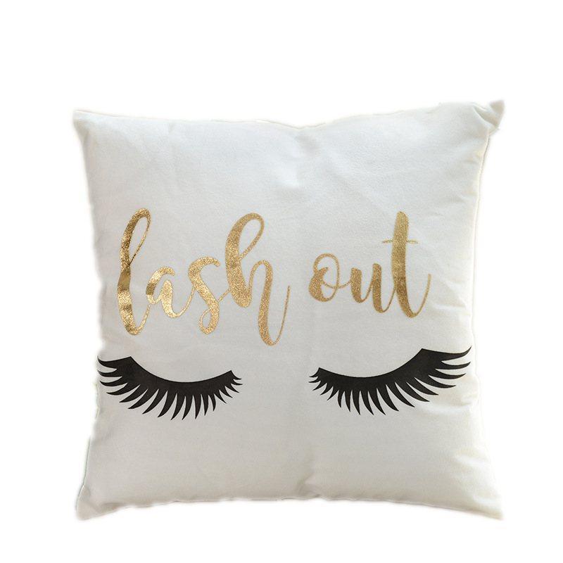 Scripted Gold Foil Pillow Covers