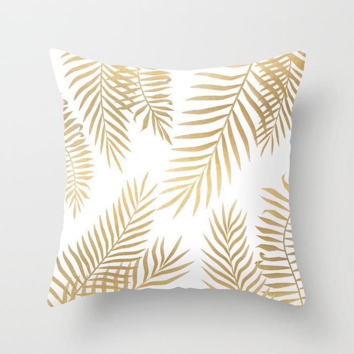 Scripted Gold Foil Pillow Covers