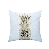 Scripted Gold Foil Pillow Covers