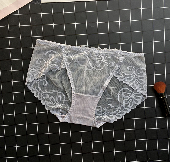 See Through Lace Panties with Low Waisted Design-Gray-Theone Apparel