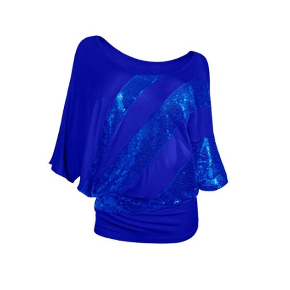 Top sul maglione laterale a strisce di paillettes