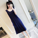 Sexy Solid Sleeveless Long Dress - Theone Apparel