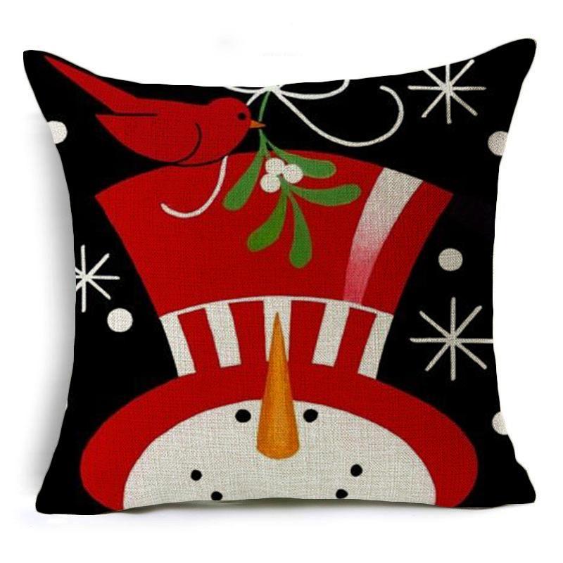 Smiling Snowman Holiday Pillow Covers-601-0057-S2-Theone Apparel