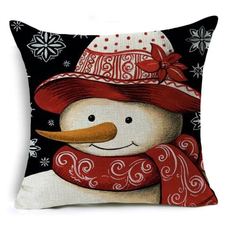 Smiling Snowman Holiday Pillow Covers-601-0057-S5-Theone Apparel