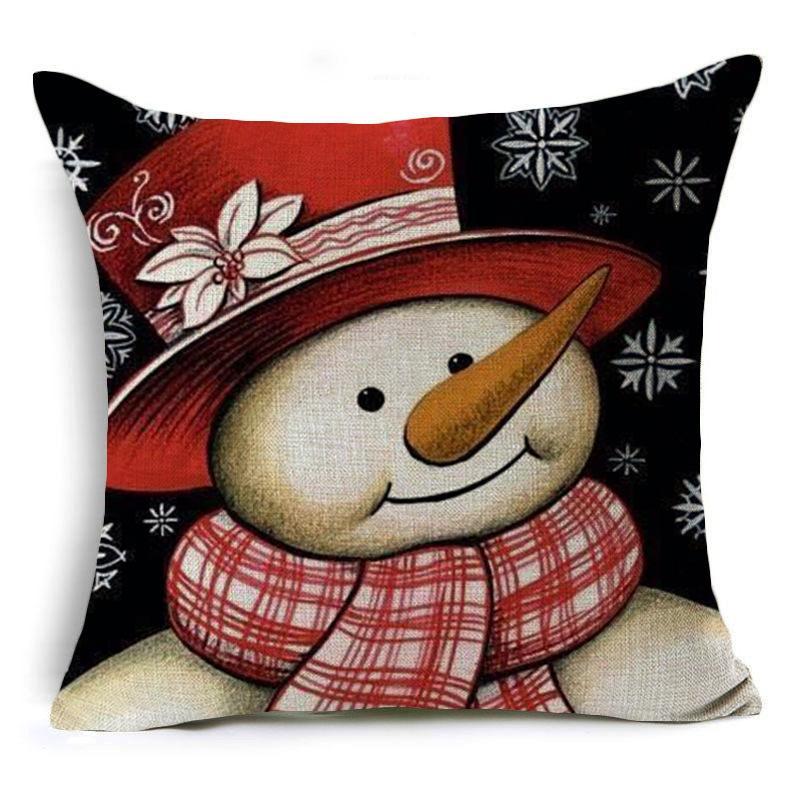 Smiling Snowman Holiday Pillow Covers-601-0057-S9-Theone Apparel