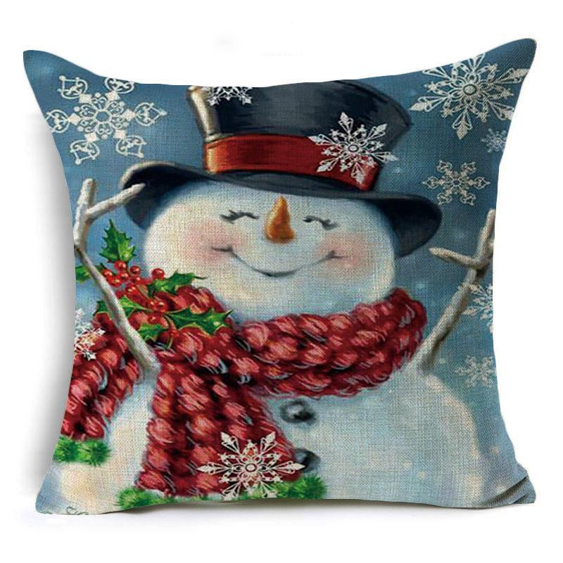 Snow Scene Snowman Pillow Covers