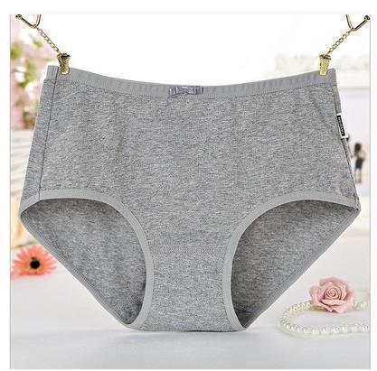 Solid Black High Rise Brief Panty-Gray-Theone Apparel