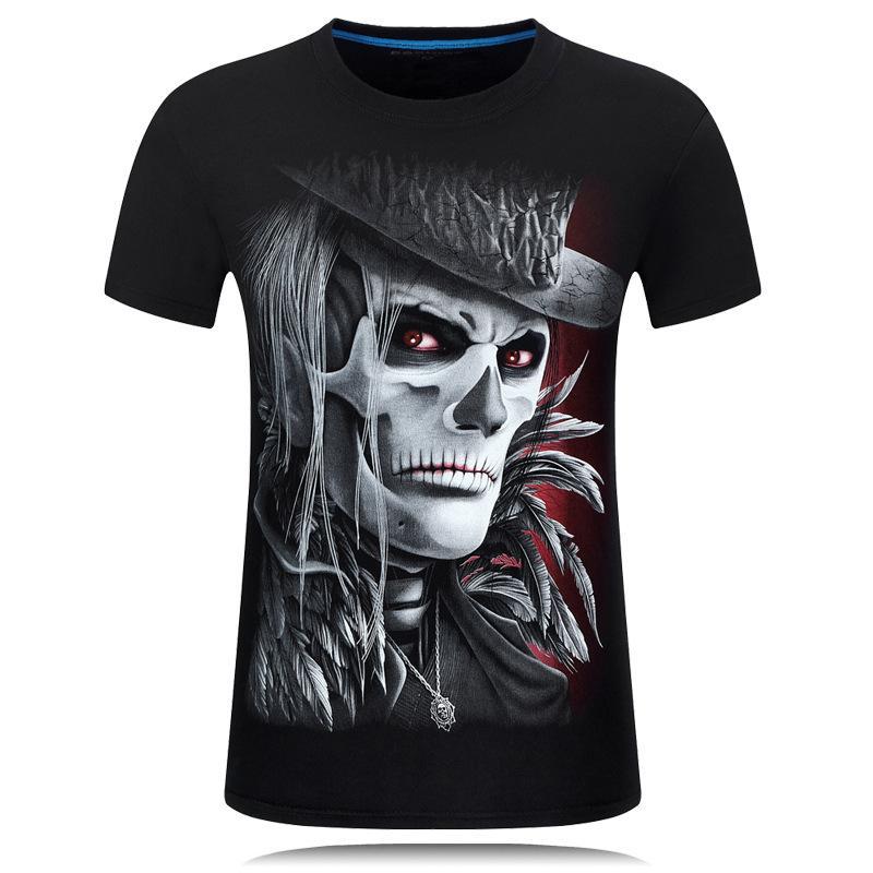 Spooky Skull With Top Hat Shirt-Black-Theone Apparel