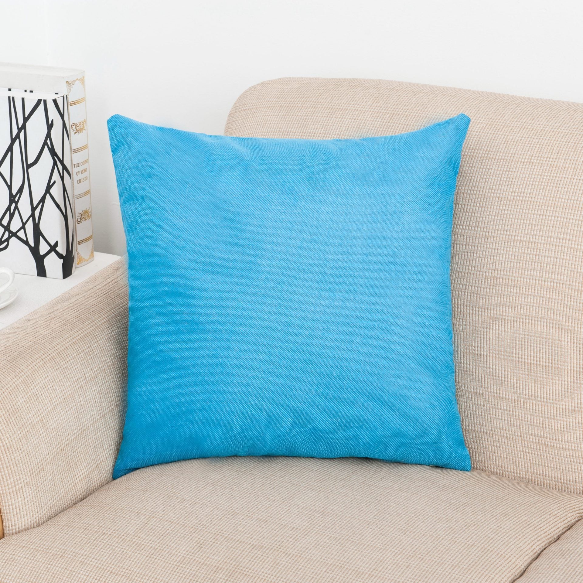 Square Solid Color Pillow Covers-Blue-Theone Apparel