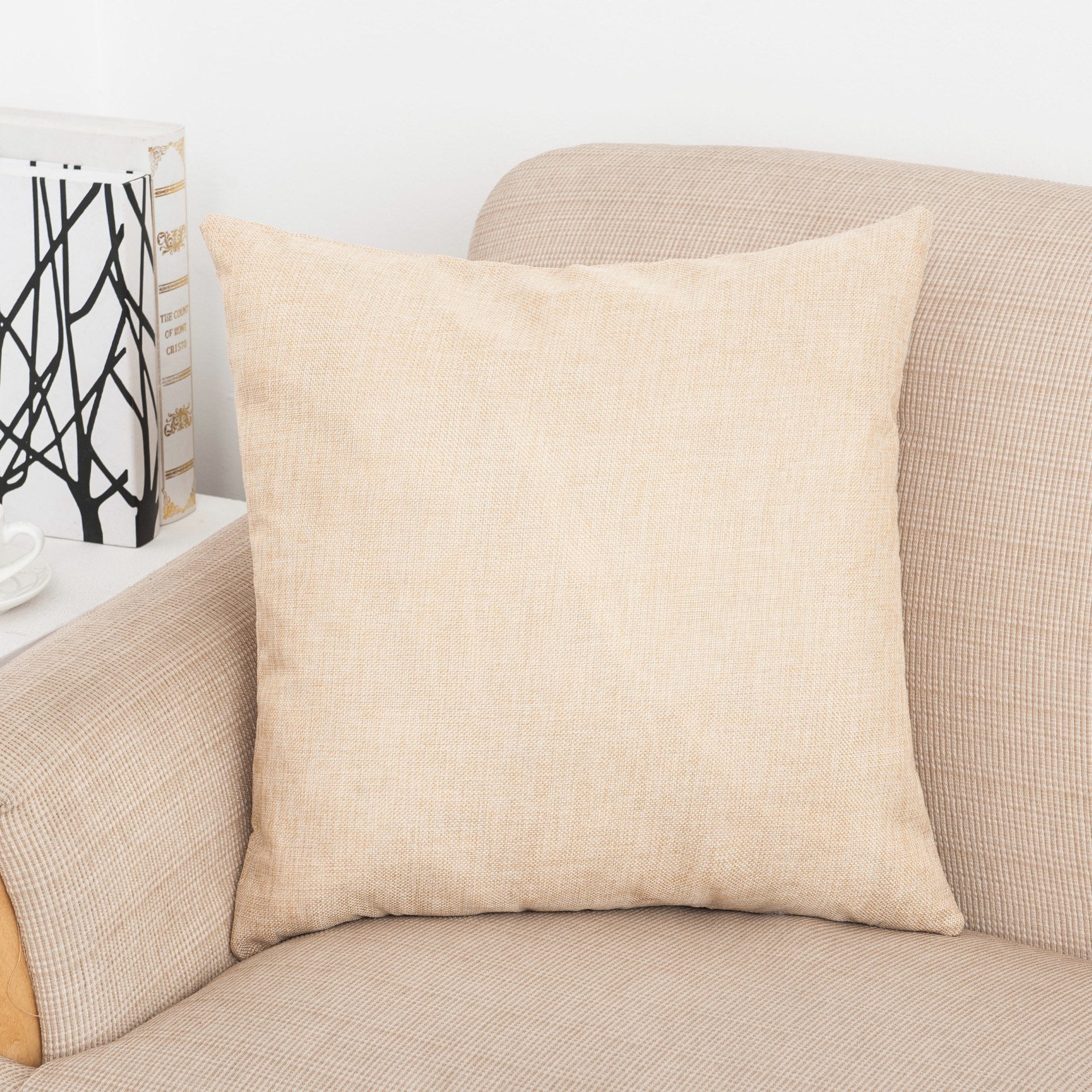 Square Solid Color Pillow Covers-Light Yellow-Theone Apparel