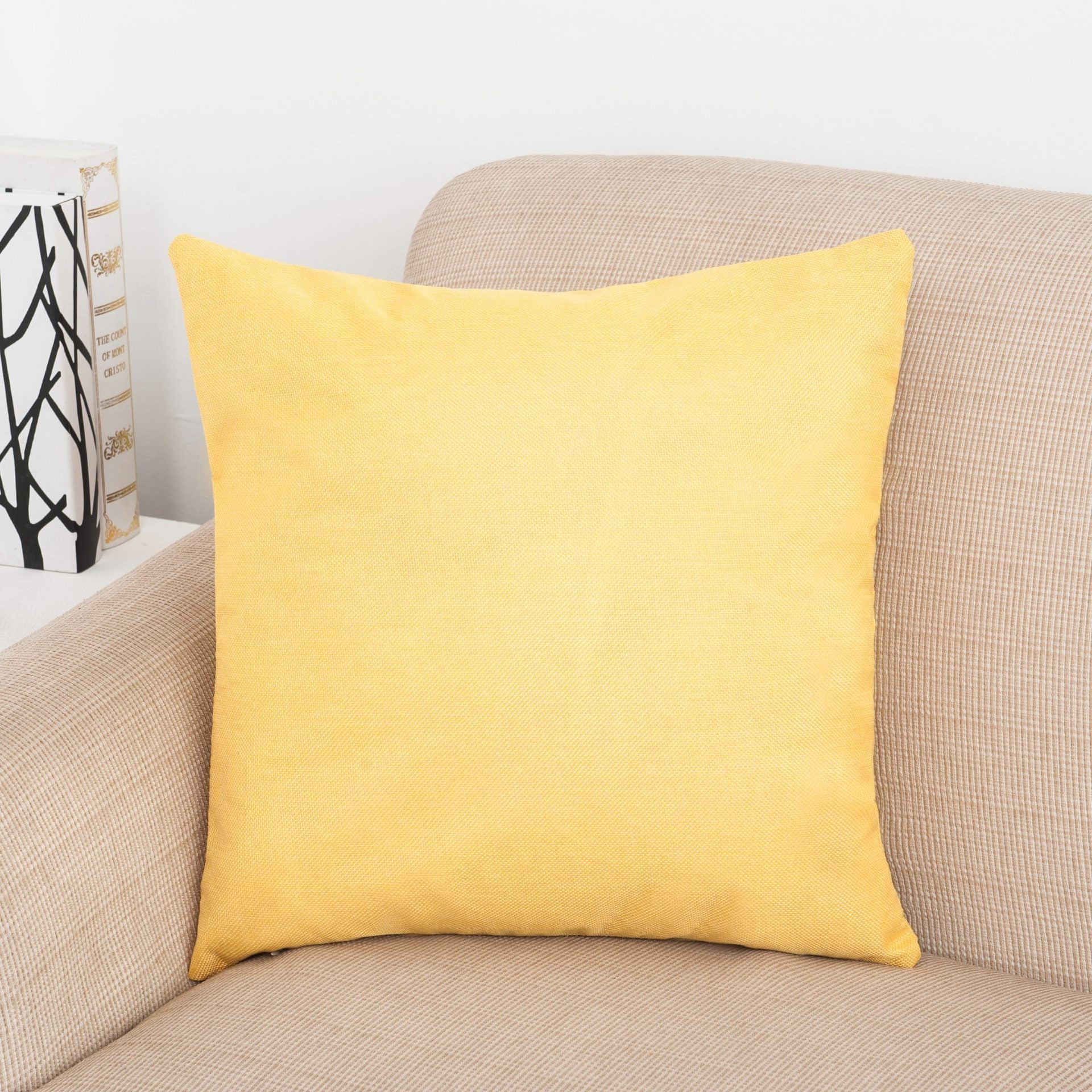 Square Solid Color Pillow Covers-Yellow-Theone Apparel