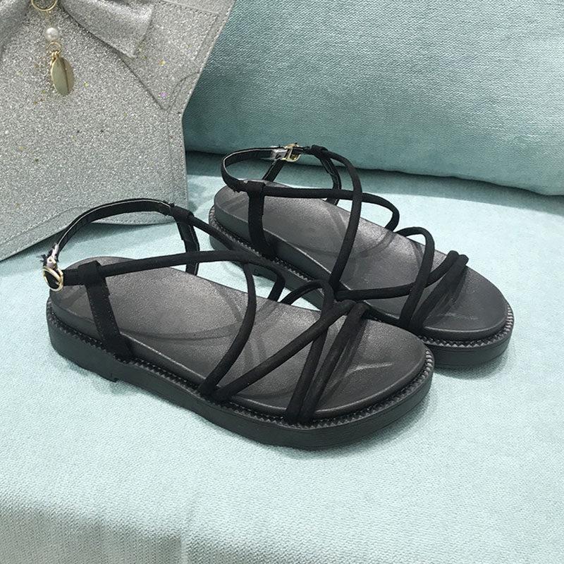 Strapped In Runaround Platform Sandals-Black-Theone Apparel