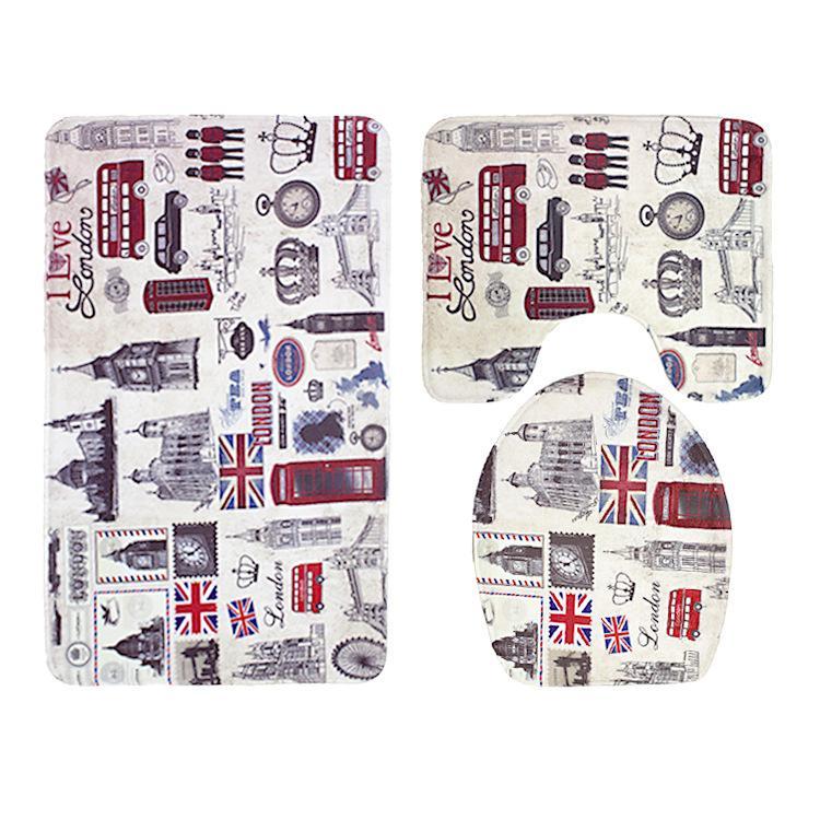 Three Piece Bathroom Carpet Set-London-Theone Apparel