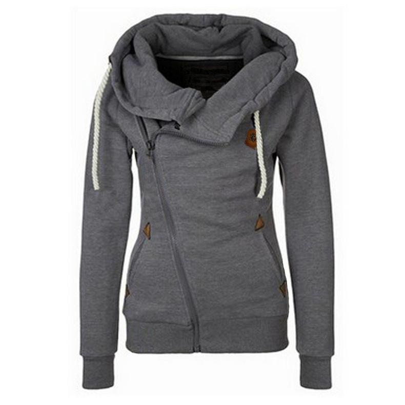 Hoodie serut ritsleting sisi trendi