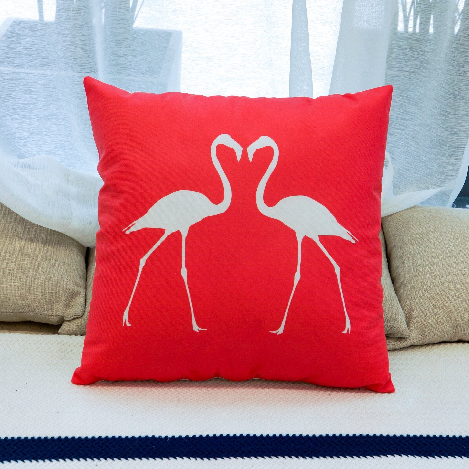 Tropical Pink Flamingo Pillow Covers