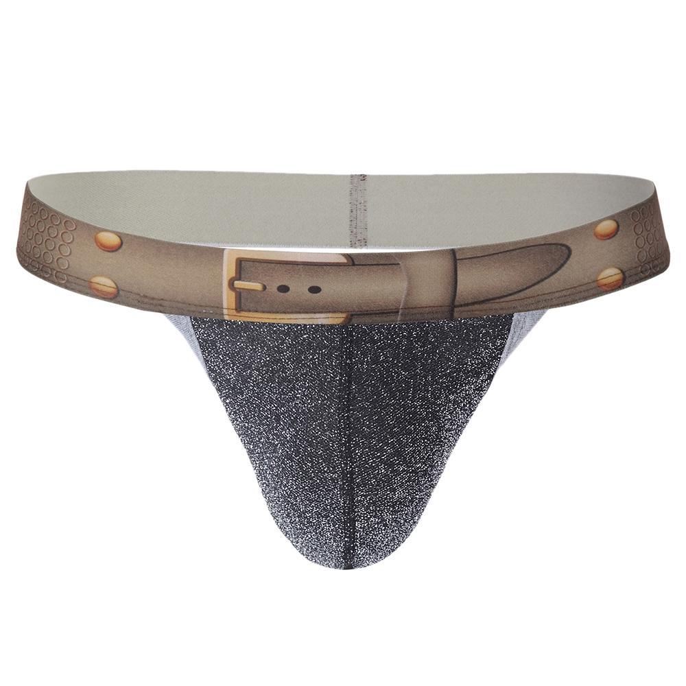 U Convex Faux Belt Waist Trunk-Silver-Theone Apparel