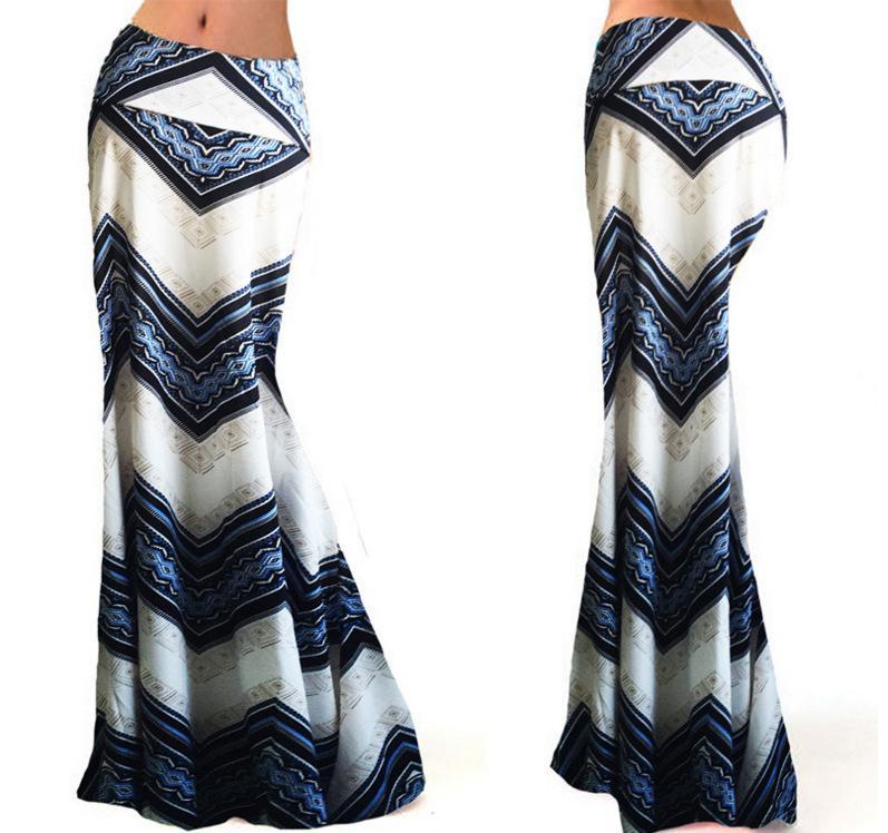 Band tribal stretch maxi jupe