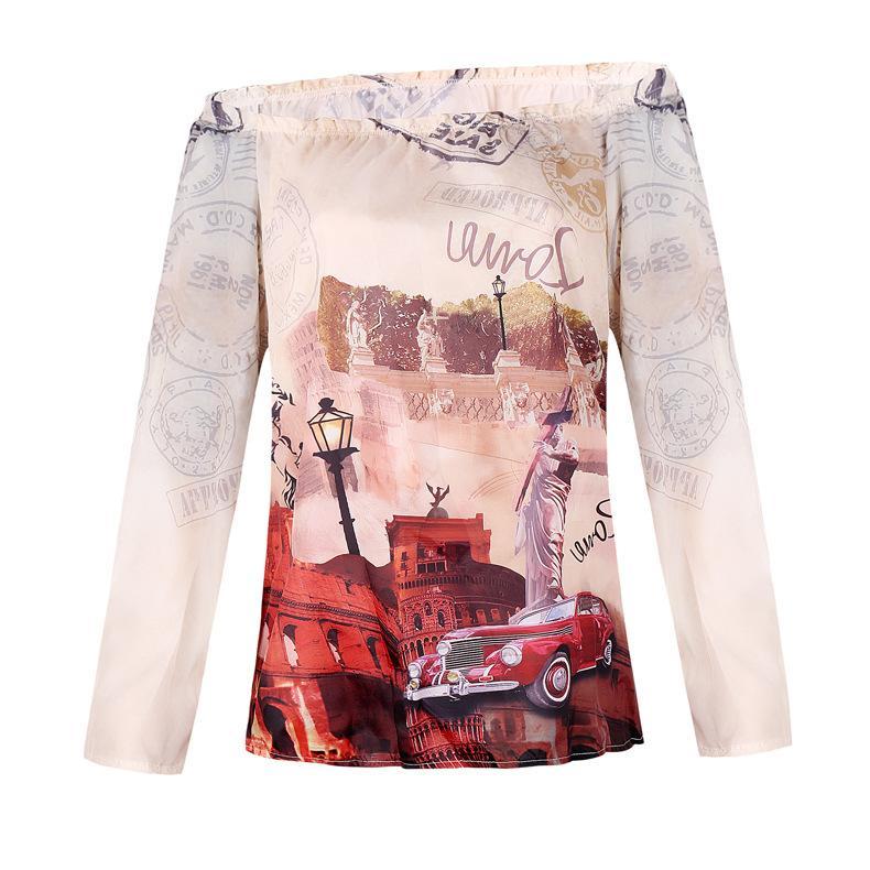 Blusa con hombros descubiertos Escape europeo