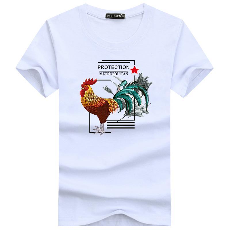 Rooster belast met korte mouwen T -shirt