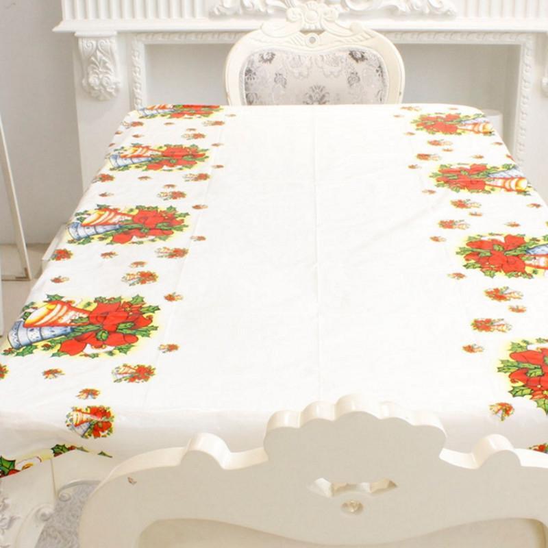 White Christmas Bell Disposable Tablecloth